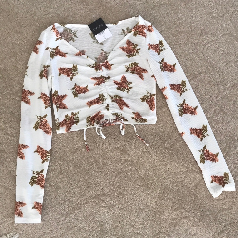 Topshop Floral Crop Top